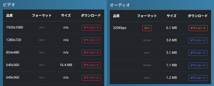 Y2MateでYouTubeをMP3にダウンロード