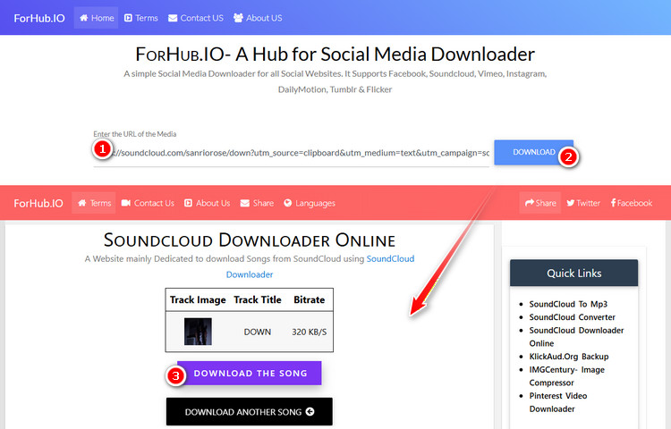 「ForHub.IO」で SoundCloud をMP3にダウンロードする方法