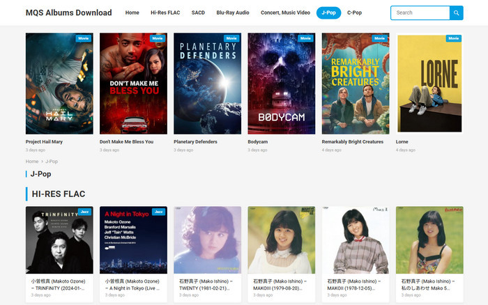 J-POPダウンロードサイトお勧め-MQS Albums Download