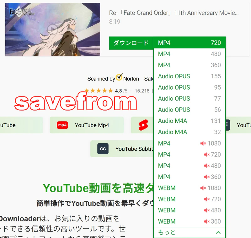 YouTube MP3変換・ダウンロード保存サイト-SaveFrome.Net