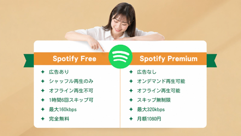 Spotifyの無料と有料の違いは？Spotifyの無料プランと有料プランの違いを徹底比較