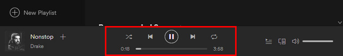 Spotify アプリで曲が再生できている