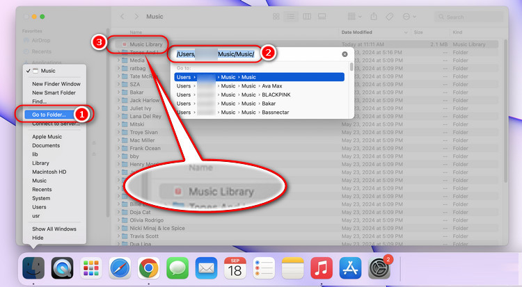 macOSでMusic Libraryを確認する方法